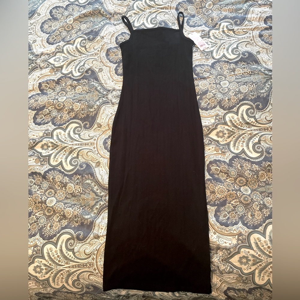NWT size XS Wild Fable black knit bodycon maxi dress